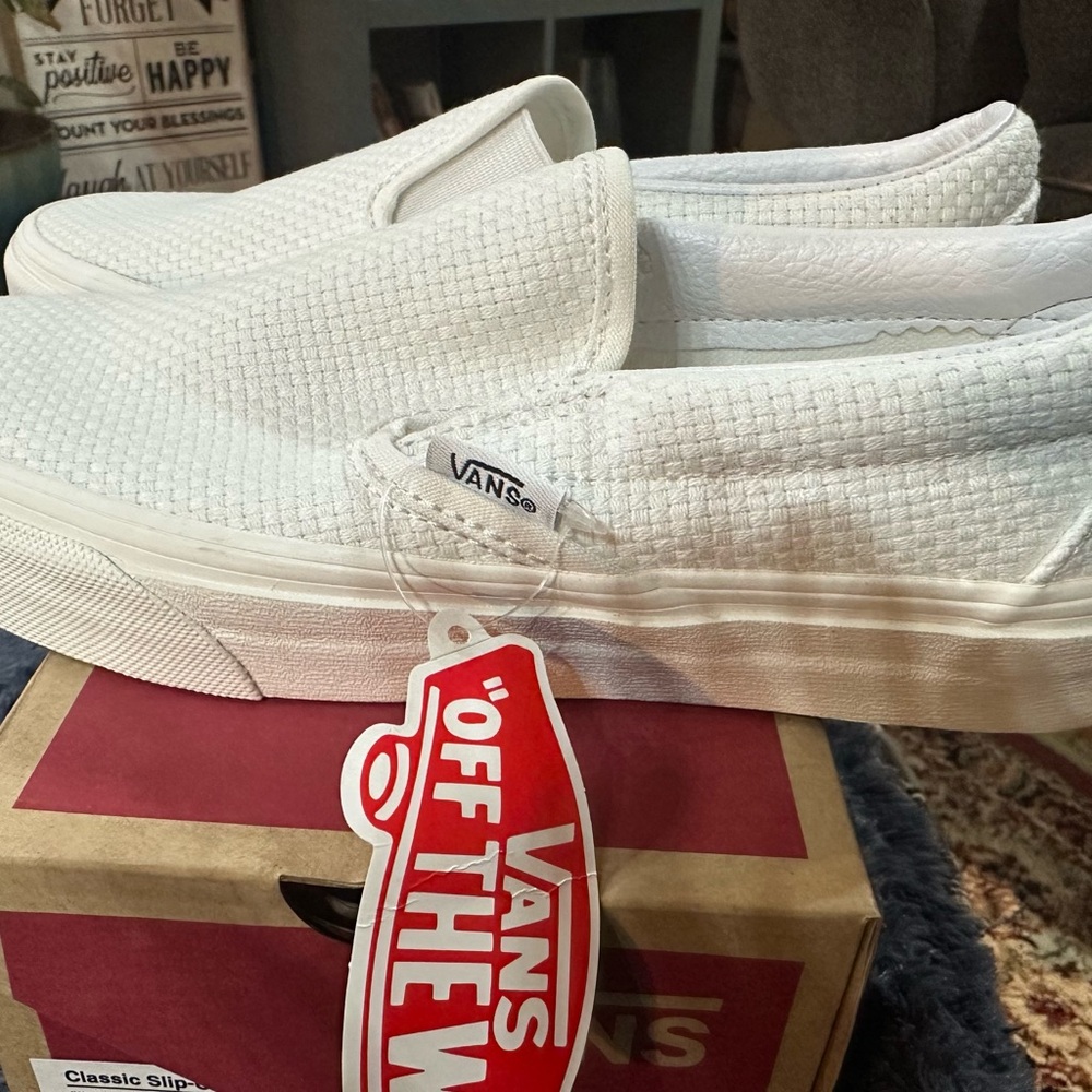 Vans Classic White Slip-On Sneakers